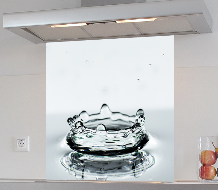 Splashback Toughened Glass Modern Unique Falling Drops of Water Any Sizes 