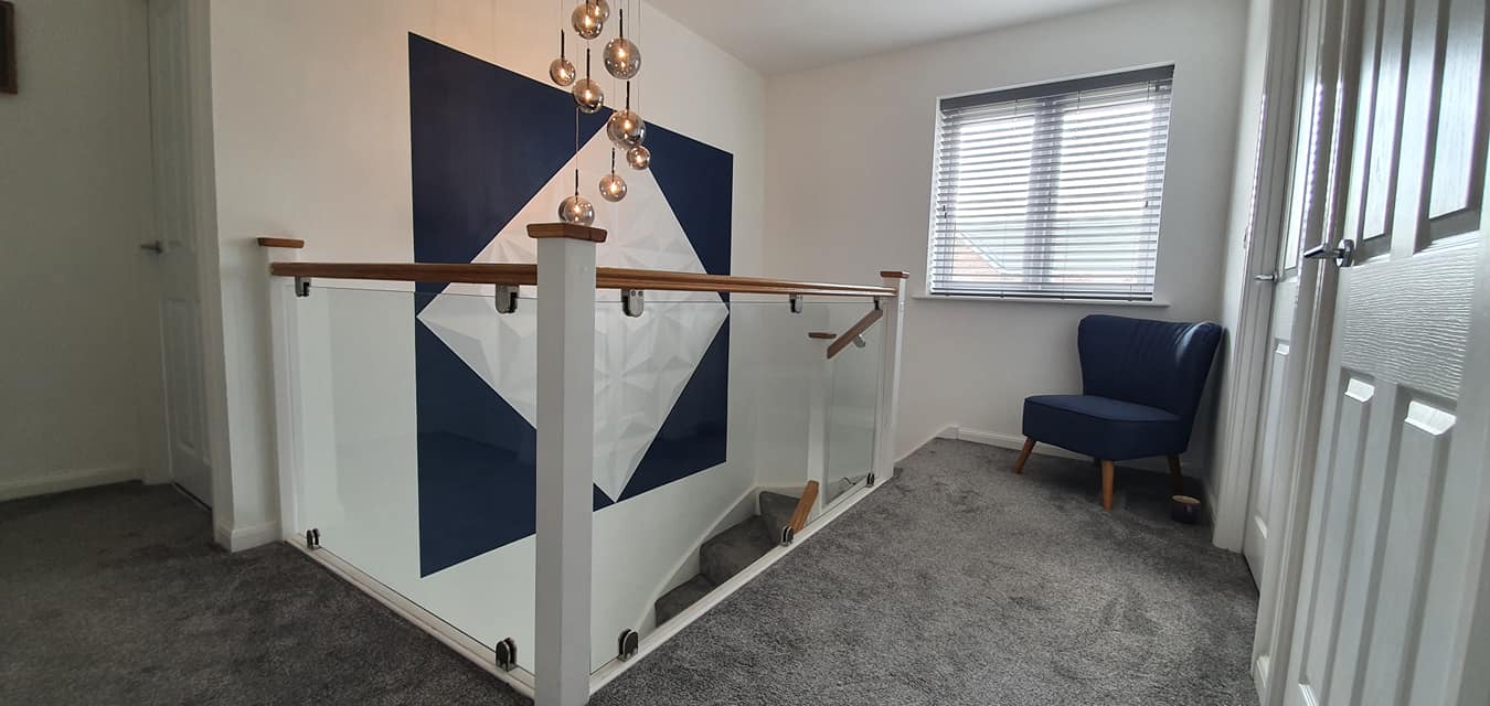 oak and glass balustrade