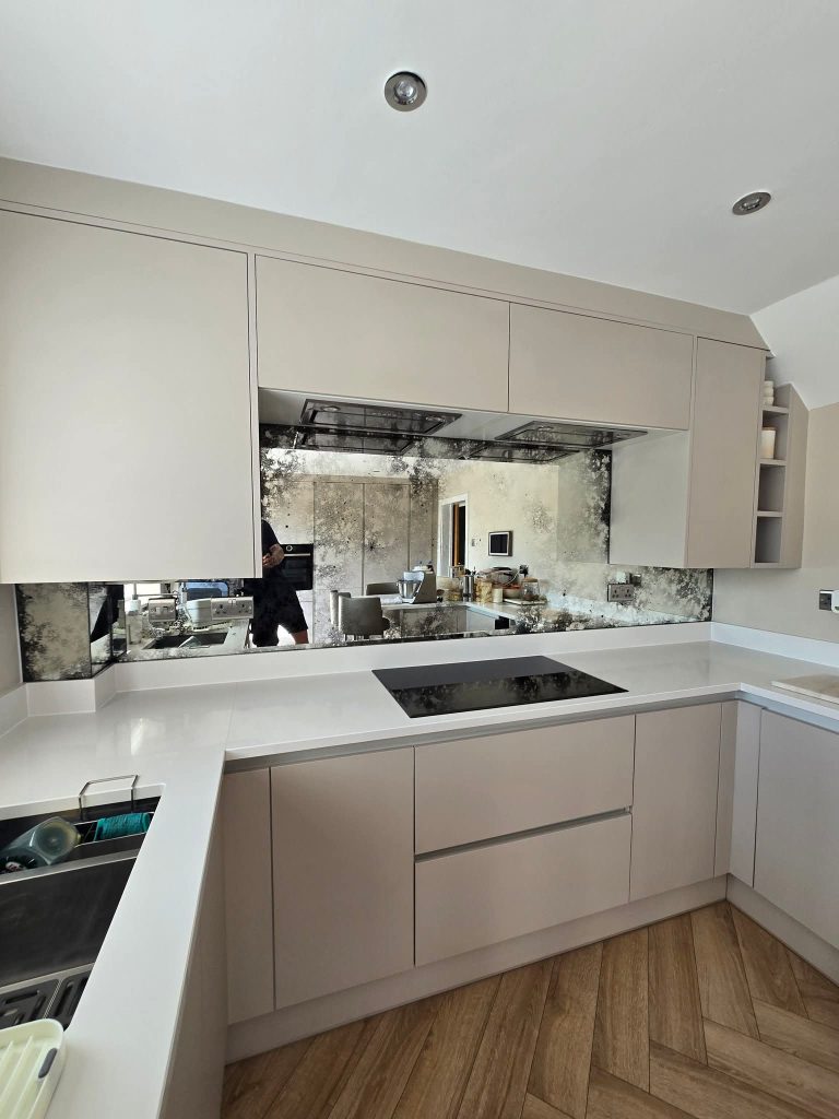 Antique mirror splashback Birmingham