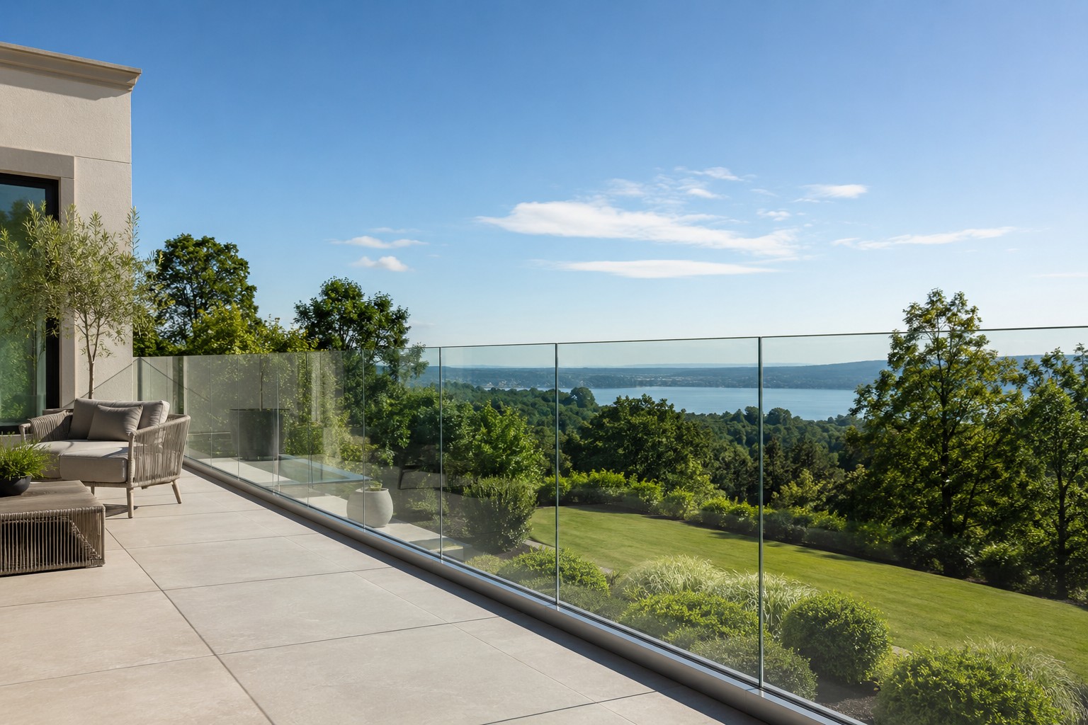 out door frameless balustrade